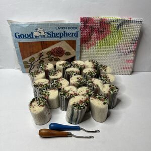 Vintage 1989 Good Shepherd Latch Hook Kit 86076 Rose Piano Bench 15x33